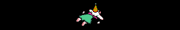 Ralsei, splatted face-first on the ground, wearing a festive hat