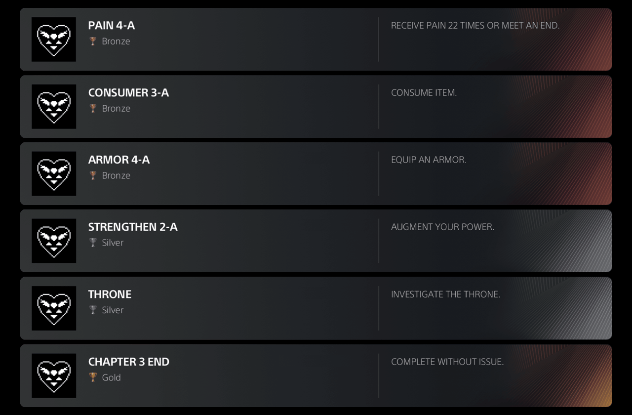 Example PlayStation trophies