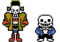 Papyrus as Frankenstein's monster, and sans