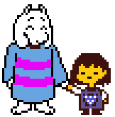 Toriel and Frisk with swapped outfits