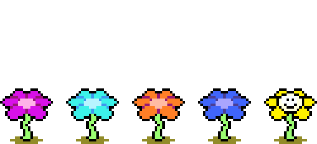 Flowey next to other flowers
