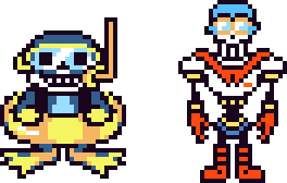 Sans and Papyrus ready to scuba dive